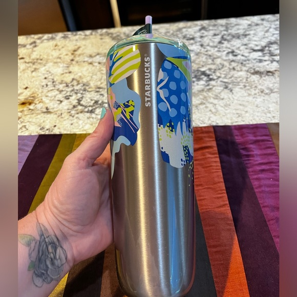 NEW Starbucks Stainless Steel New Lid Canna Lily Butterfly Hot & Cold Cup, 24oz - Picture 10 of 14